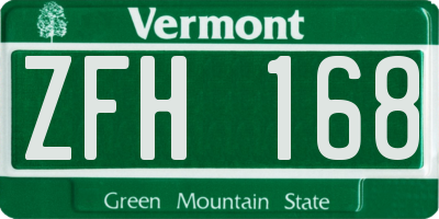 VT license plate ZFH168