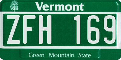 VT license plate ZFH169