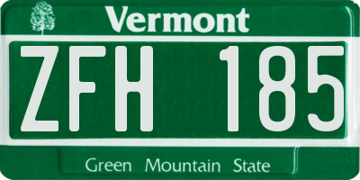 VT license plate ZFH185