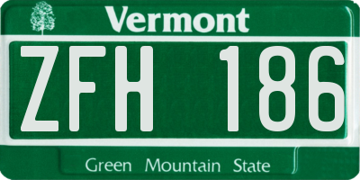 VT license plate ZFH186