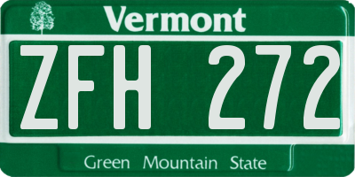 VT license plate ZFH272