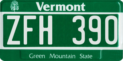 VT license plate ZFH390