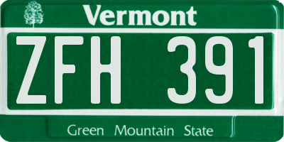 VT license plate ZFH391