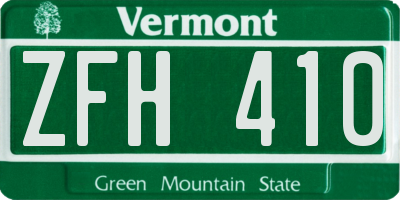 VT license plate ZFH410