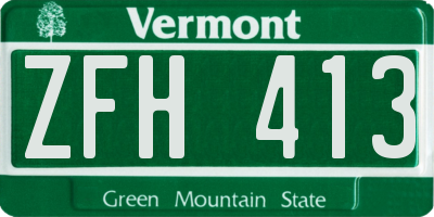 VT license plate ZFH413