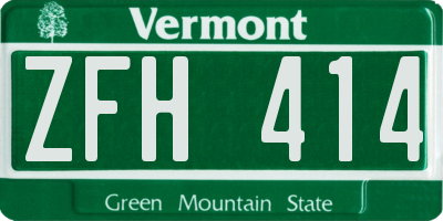 VT license plate ZFH414