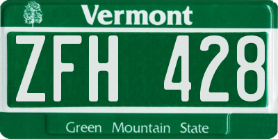 VT license plate ZFH428