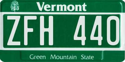 VT license plate ZFH440