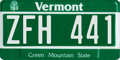 VT license plate ZFH441