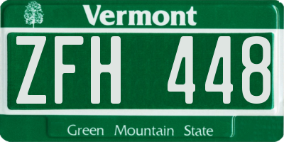 VT license plate ZFH448