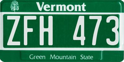 VT license plate ZFH473