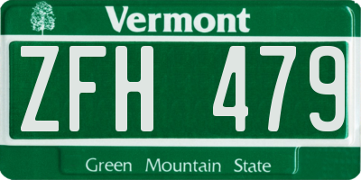 VT license plate ZFH479