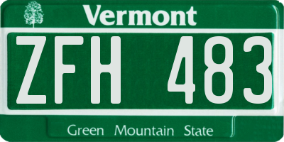 VT license plate ZFH483