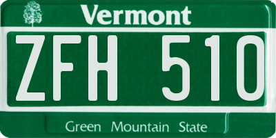 VT license plate ZFH510