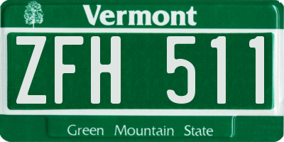 VT license plate ZFH511