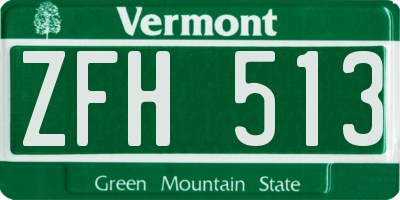 VT license plate ZFH513