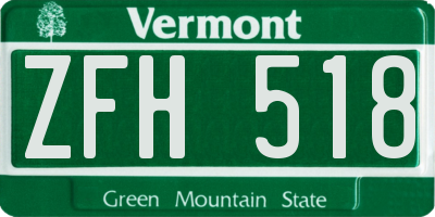 VT license plate ZFH518