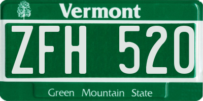VT license plate ZFH520