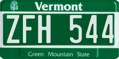 VT license plate ZFH544