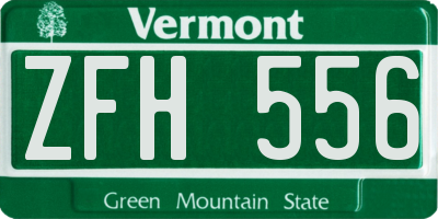 VT license plate ZFH556
