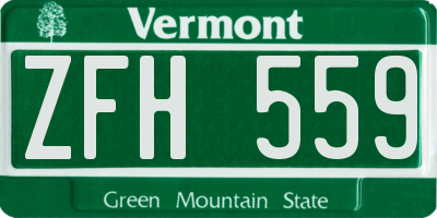 VT license plate ZFH559
