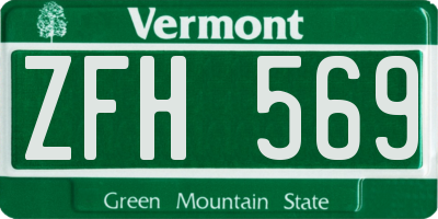 VT license plate ZFH569