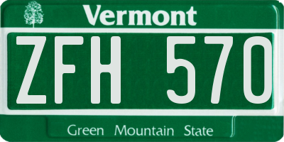 VT license plate ZFH570