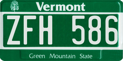 VT license plate ZFH586