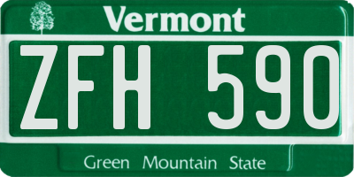 VT license plate ZFH590