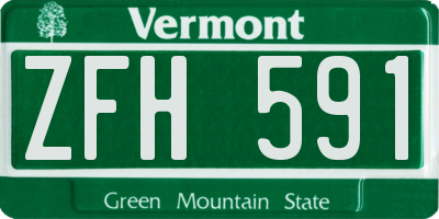VT license plate ZFH591