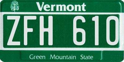 VT license plate ZFH610