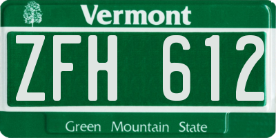 VT license plate ZFH612