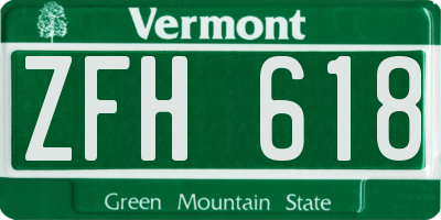 VT license plate ZFH618
