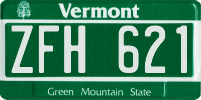 VT license plate ZFH621
