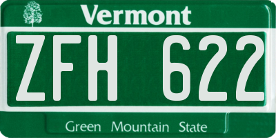 VT license plate ZFH622