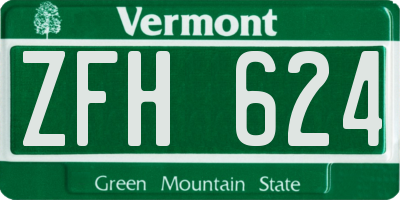 VT license plate ZFH624