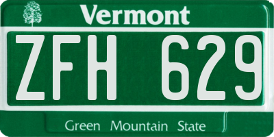 VT license plate ZFH629
