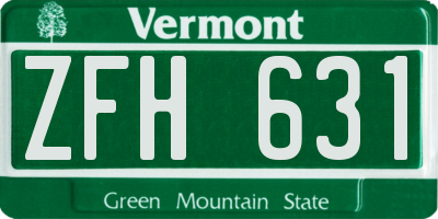 VT license plate ZFH631