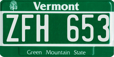 VT license plate ZFH653