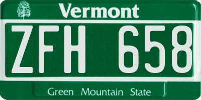 VT license plate ZFH658