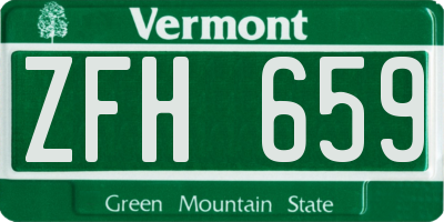 VT license plate ZFH659