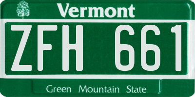 VT license plate ZFH661