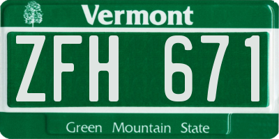 VT license plate ZFH671