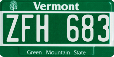 VT license plate ZFH683