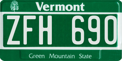 VT license plate ZFH690