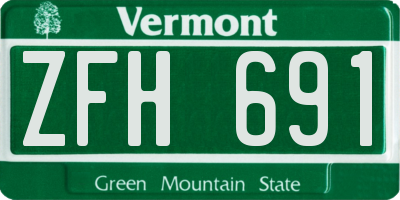 VT license plate ZFH691