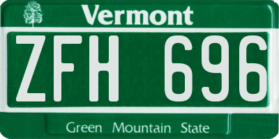 VT license plate ZFH696