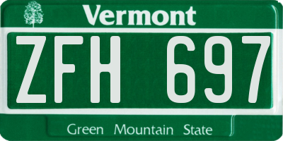 VT license plate ZFH697