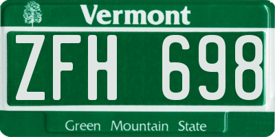 VT license plate ZFH698