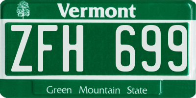 VT license plate ZFH699
